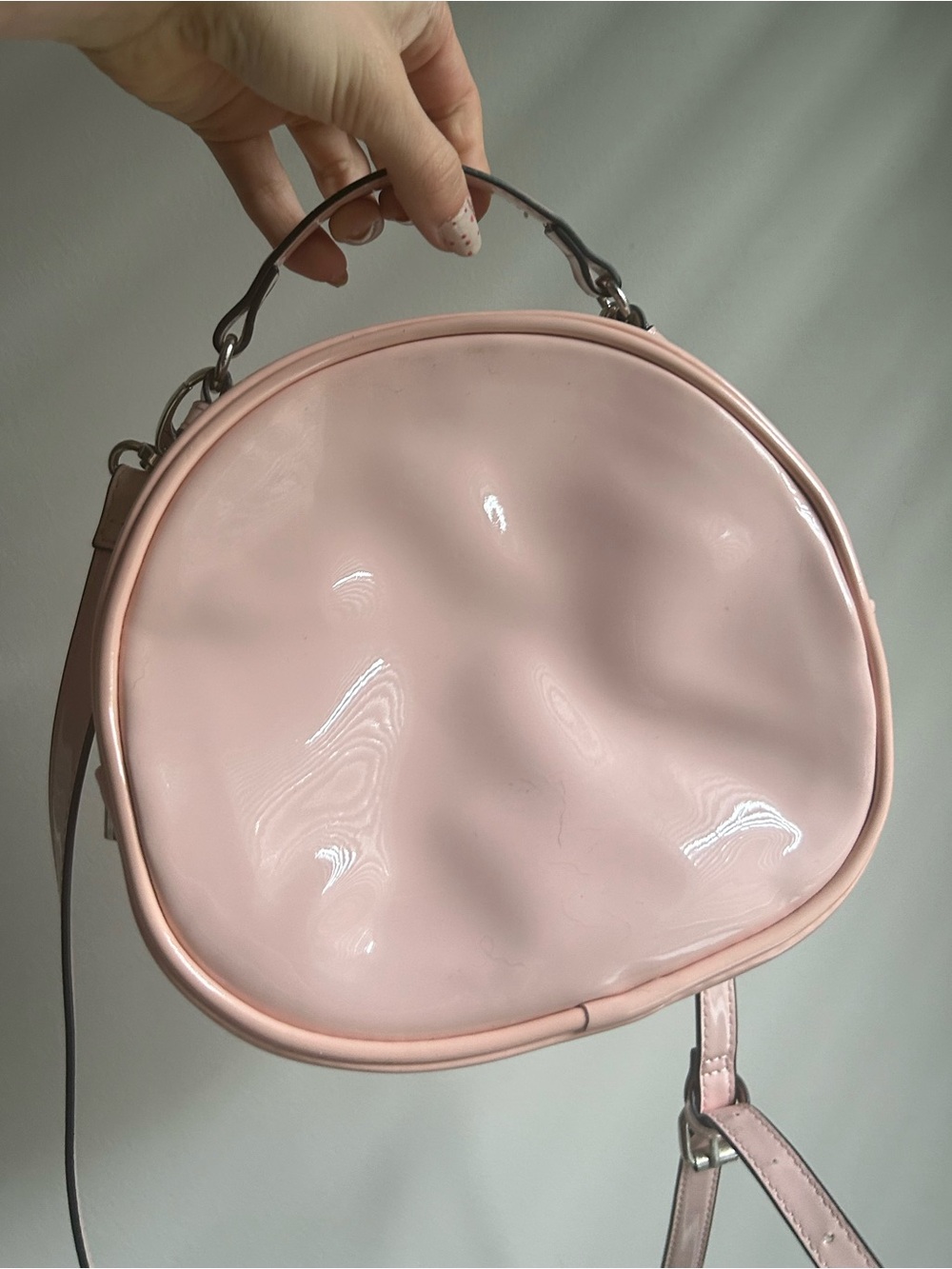 Wild Fable Glossy Pink Round Crossbody Purse